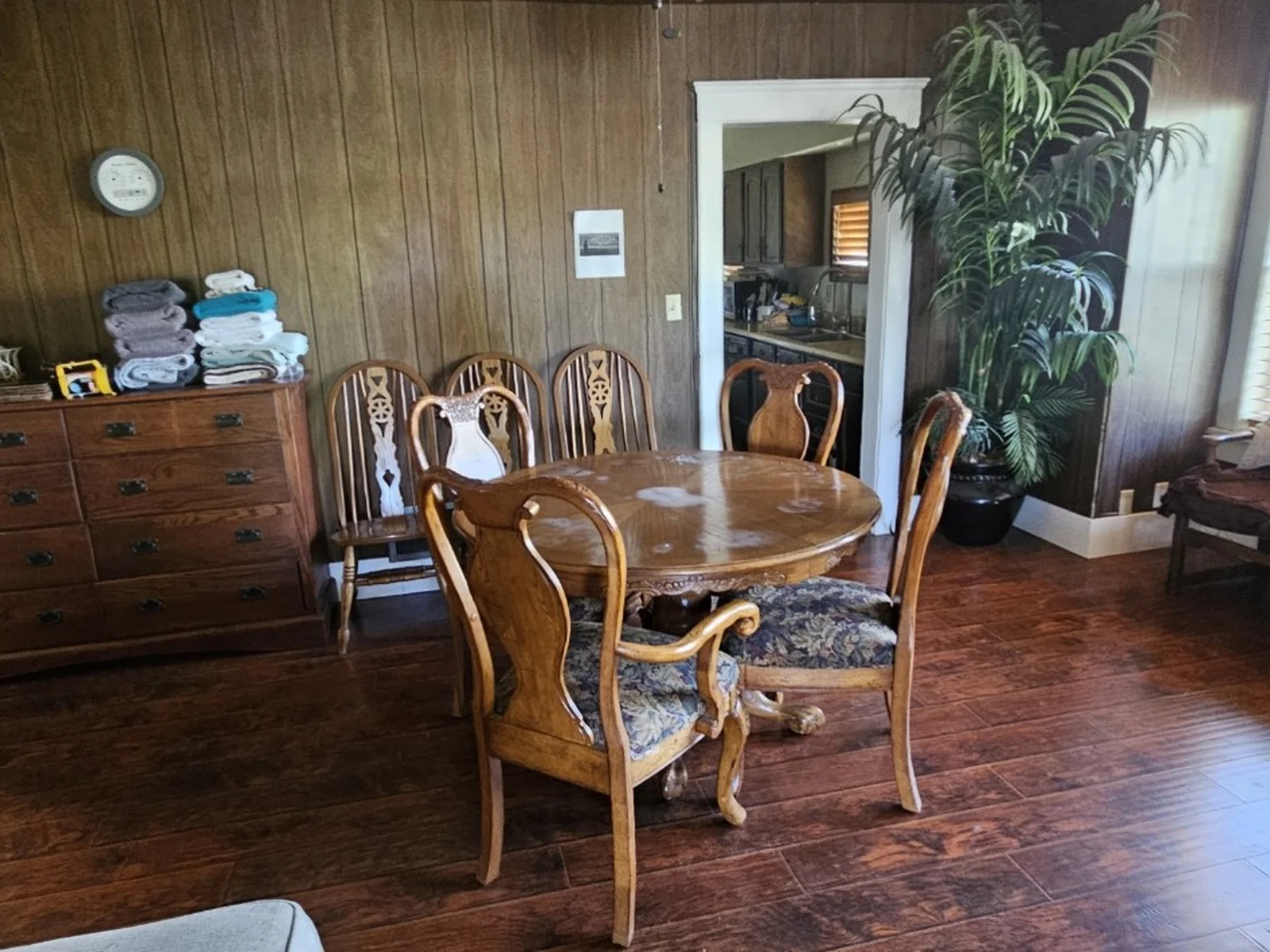 Living and dining area before the property refresh