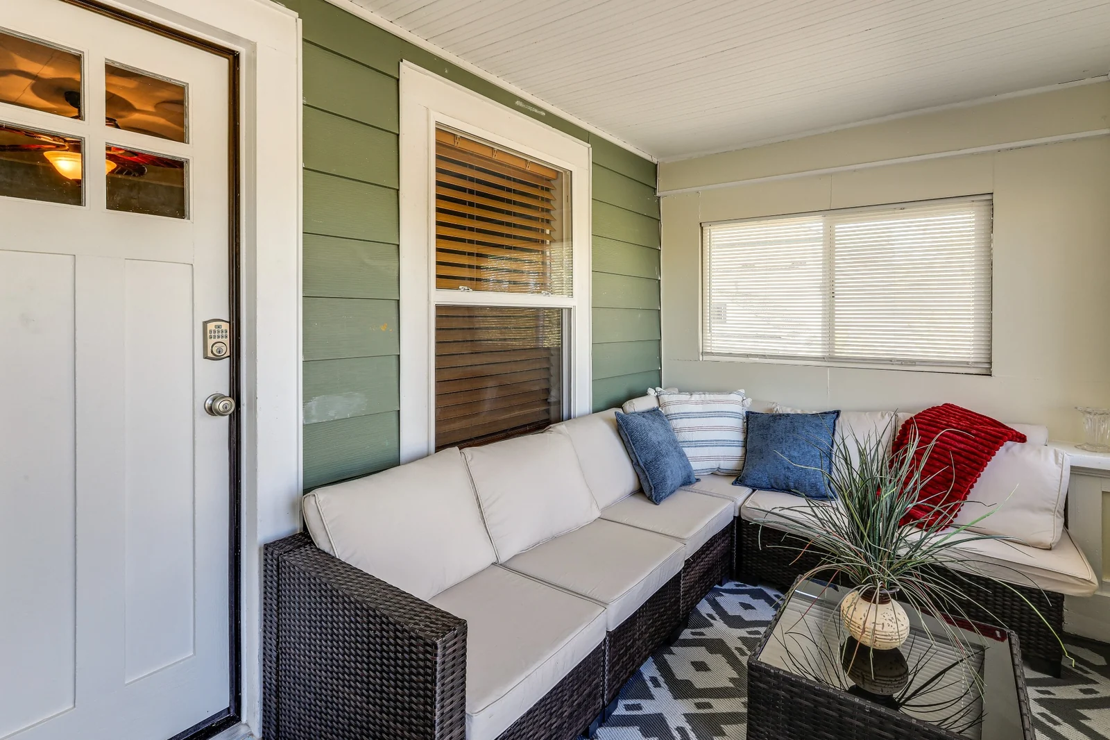 Enclosed mudroom after the property refresh